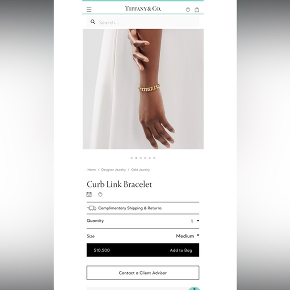 NEW ✨ Authentic Tiffany’s Rose Gold Curb Link Bracelet 7” - Picture 2 of 8